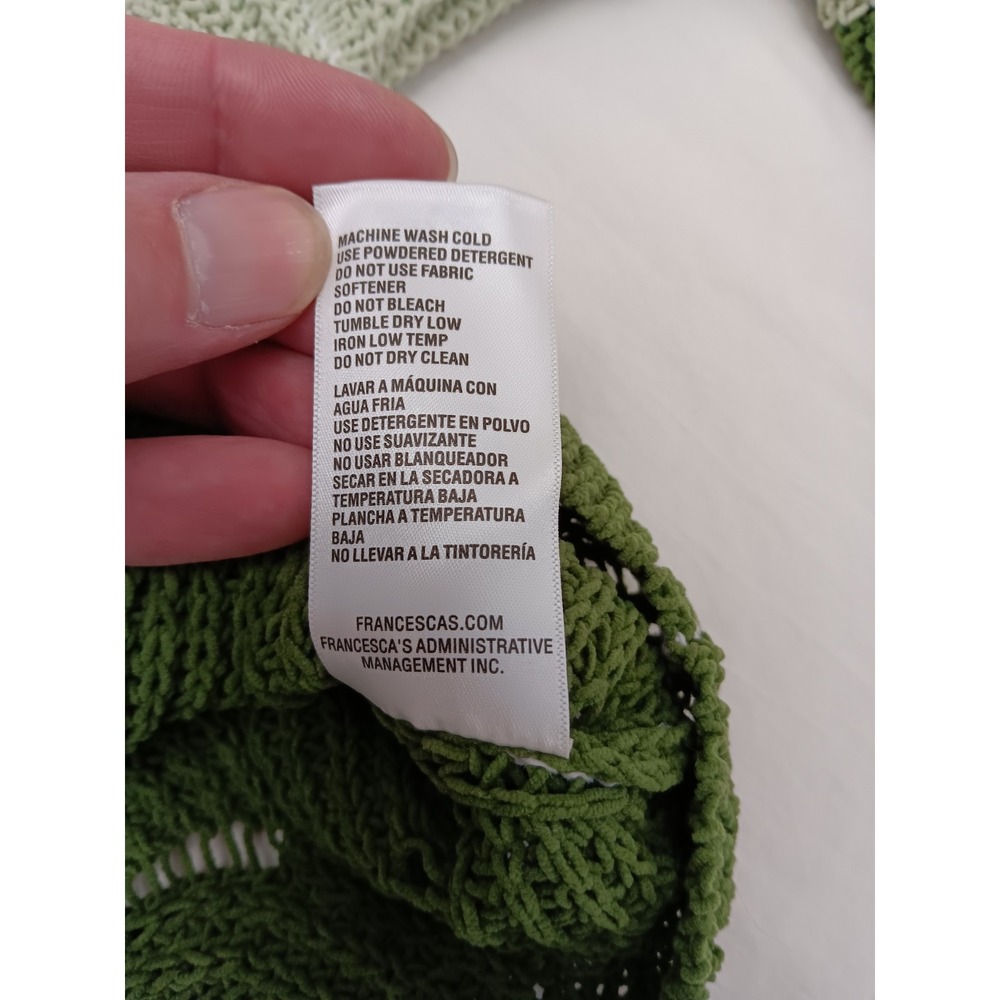 Mi Ami for Francescas Ombre Leaf Knit Crop Sweater Cream Green Size S - Picture 8 of 12